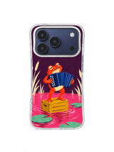 Accordion on Pink Water iPhone 17 Pro transparent case front view