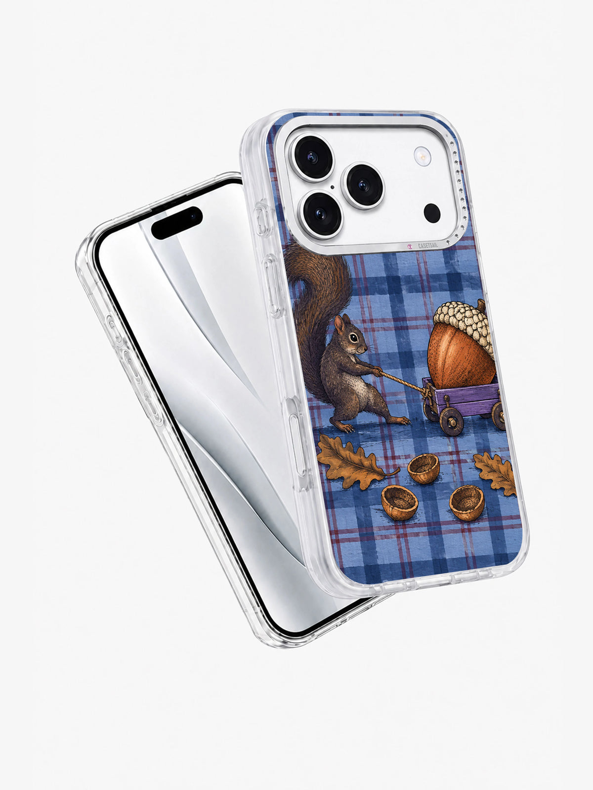 An Acorn Too Big for the Pocket iPhone 17 Pro case angled view