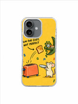 Yellow Plate Catch artwork for Aim for Cozy, Not Perfect iPhone 16 Case