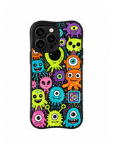 Alien Playground Friends iPhone 13 Pro case in Neon Space Oddballs pattern