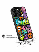Alternate angled view of Alien Playground Friends iPhone 13 Pro case