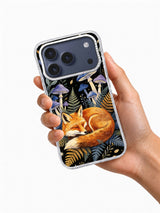 Amber Fox Moon woodland iPhone case held in hand