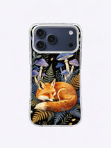 Amber Moon Rest sleeping fox woodland art iPhone case