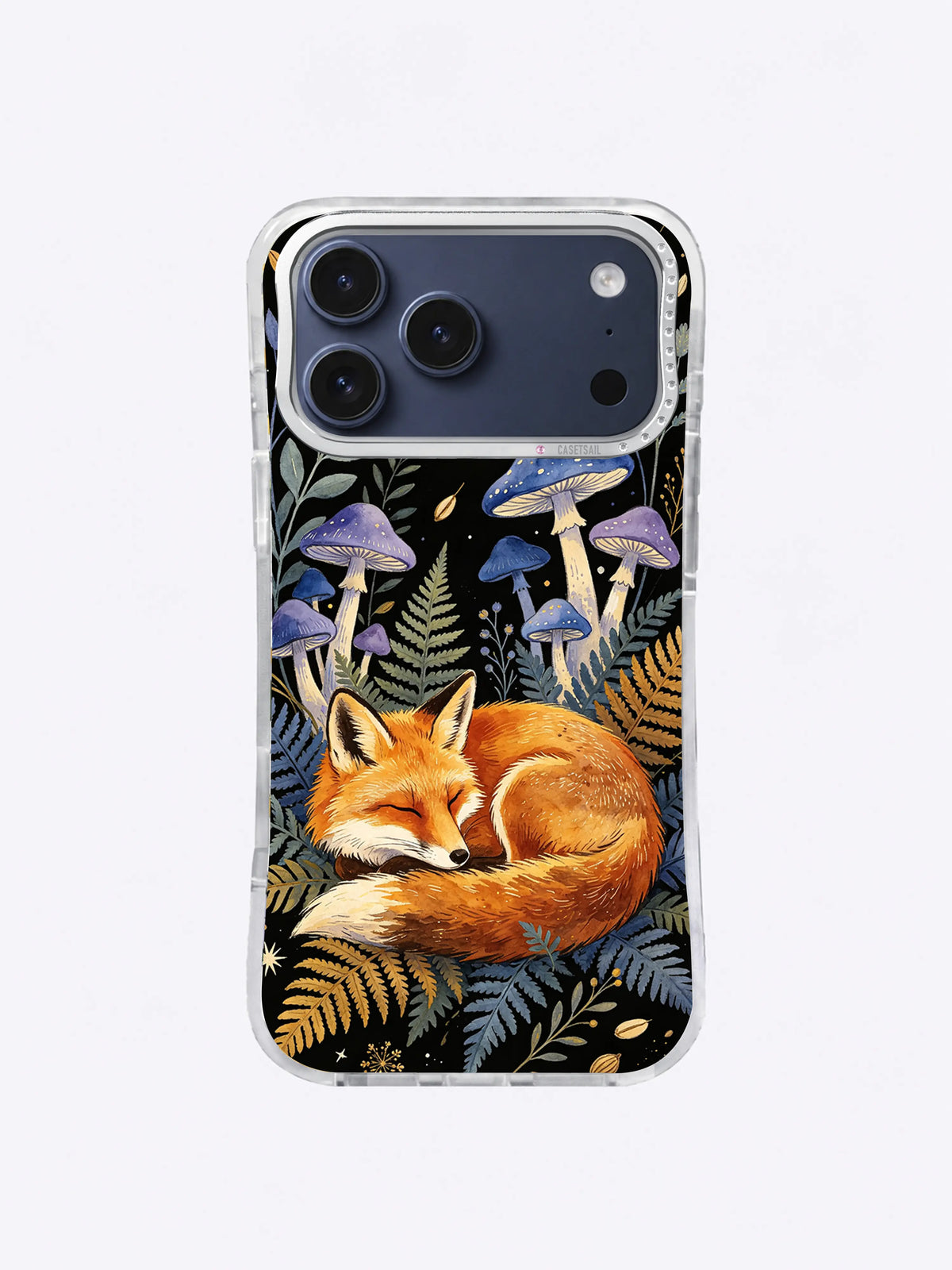 Amber Moon Rest sleeping fox woodland art iPhone case