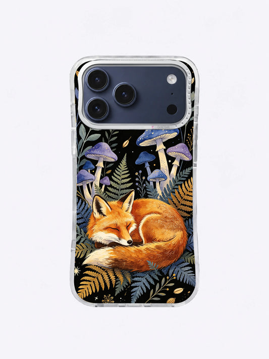 Amber Moon Rest sleeping fox woodland art iPhone case