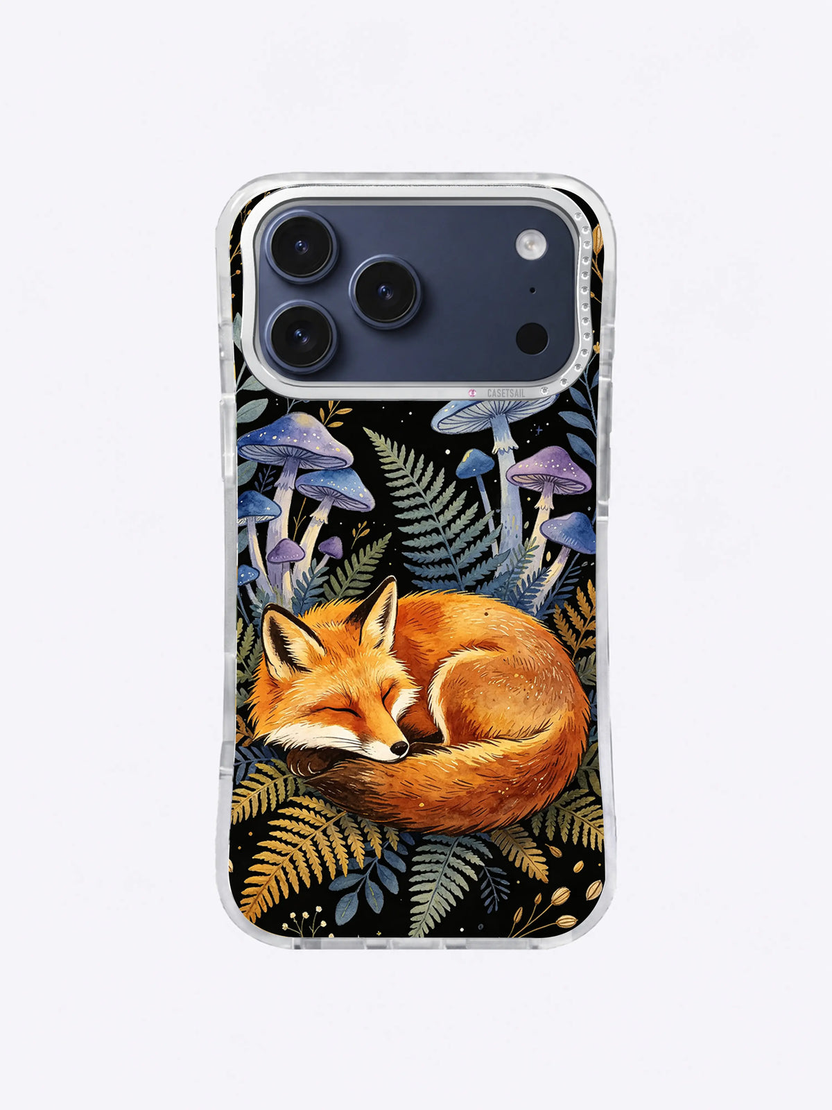 Violet Mushroom Hollow sleeping fox iPhone case