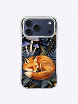 Midnight Fox Garden botanical iPhone case