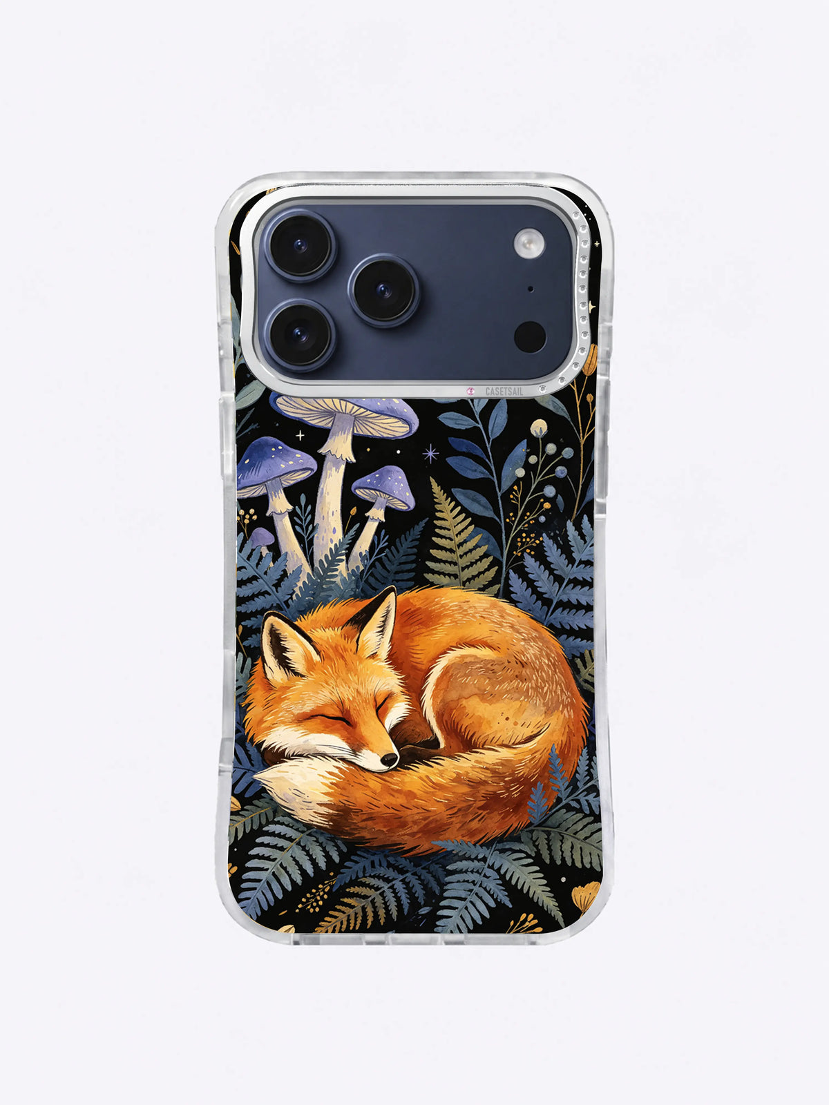 Midnight Fox Garden botanical iPhone case