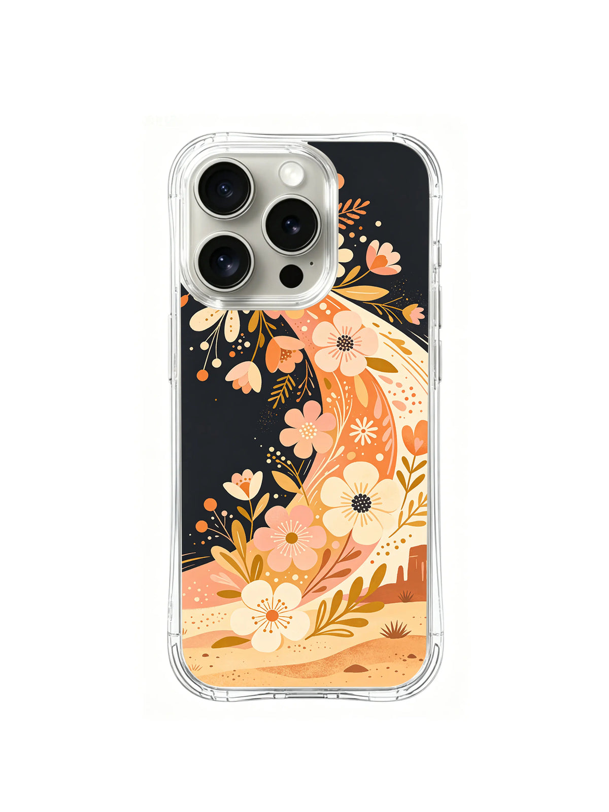 Apricot Desert Rhythm pattern iPhone 15 Pro case