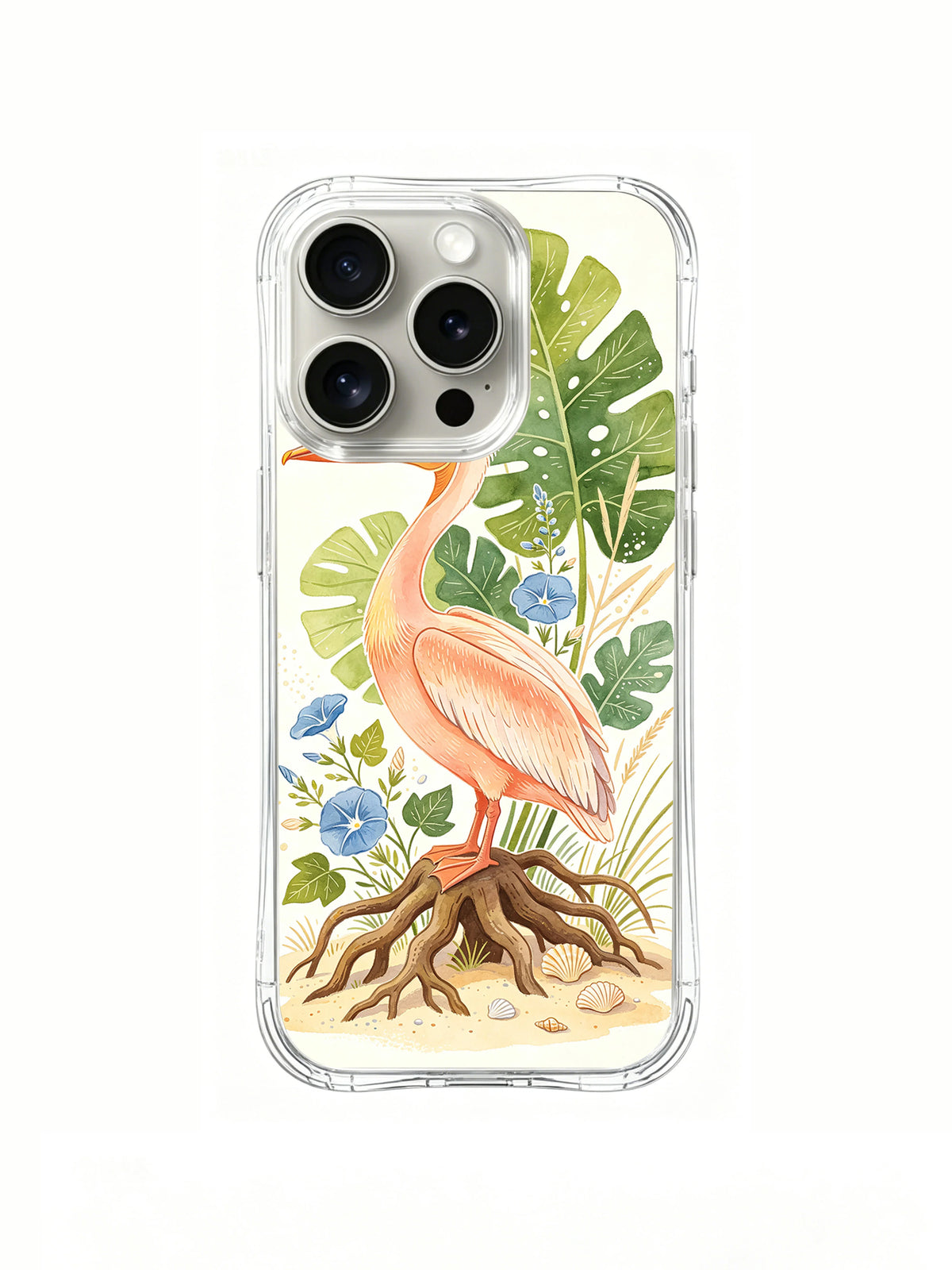 Product or handheld view of the Apricot Pelican Mangrove case