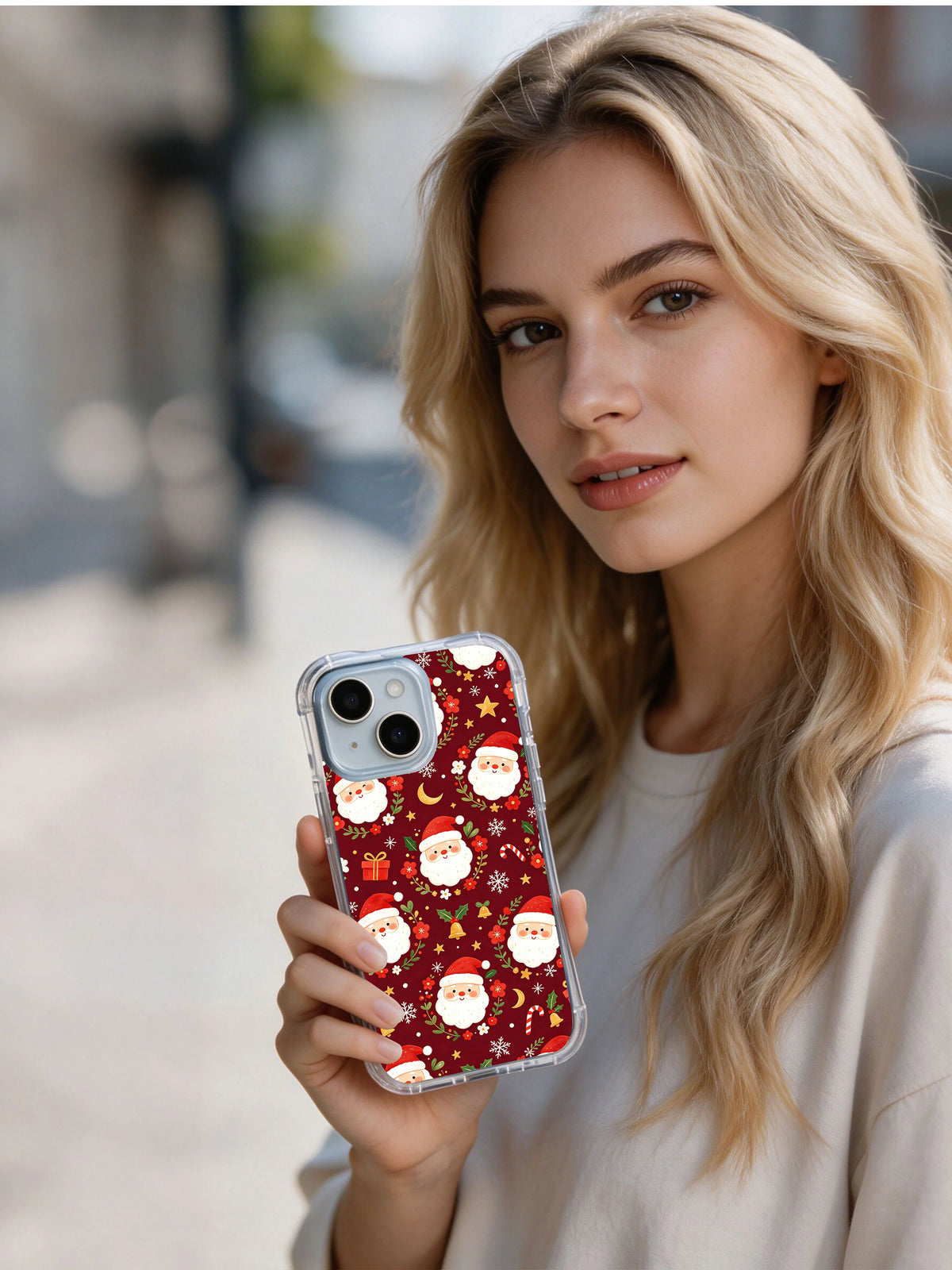 Santa Blossom Wishes iPhone 14 Plus case alternate product view