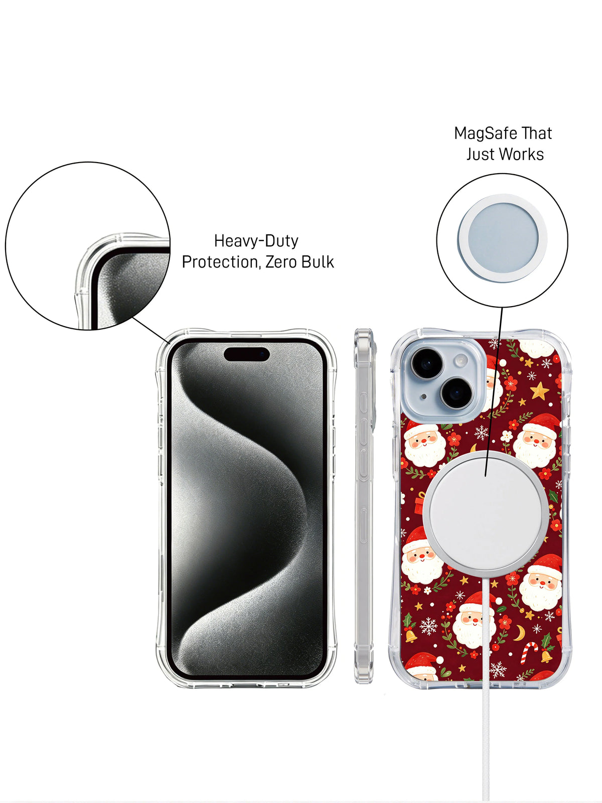 Little Santa Dream Garden holiday phone case detail view
