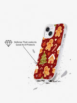 Cute gingerbread man iPhone 14 Plus case close-up