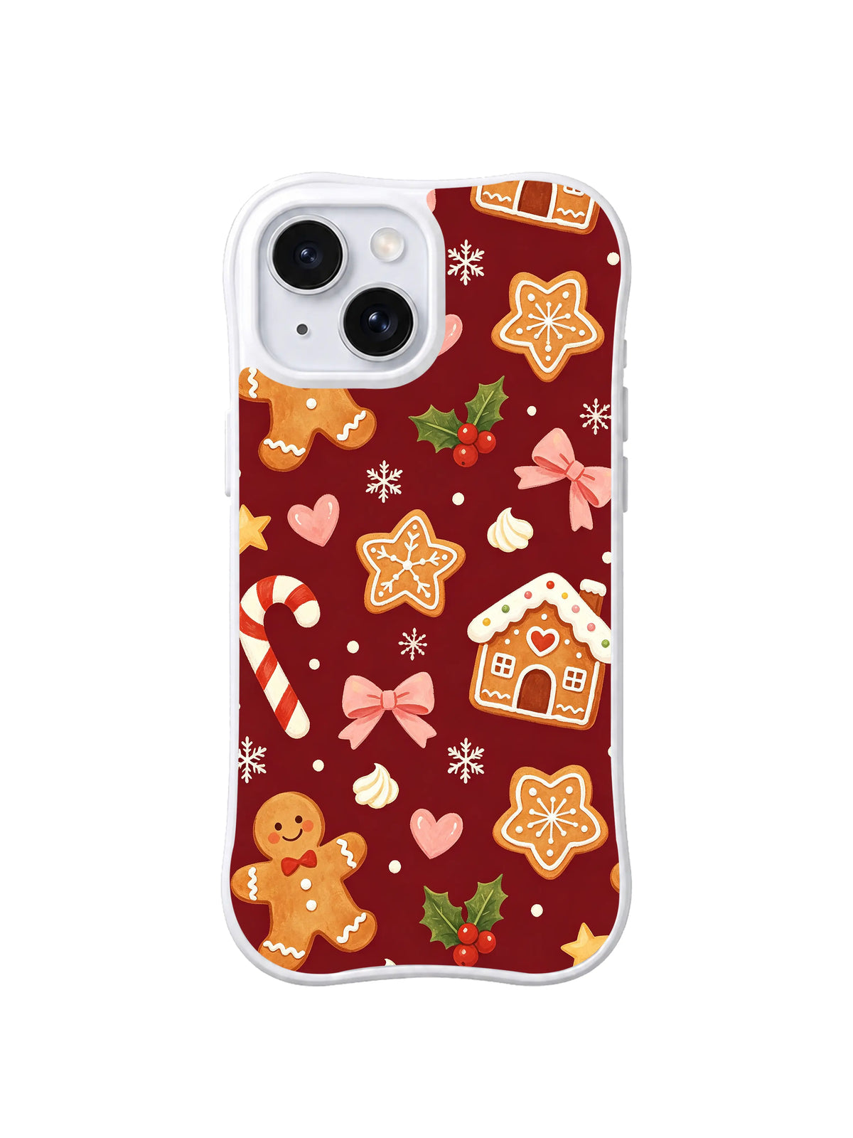 Pink Bow Cookie House holiday iPhone 14 Plus case artwork