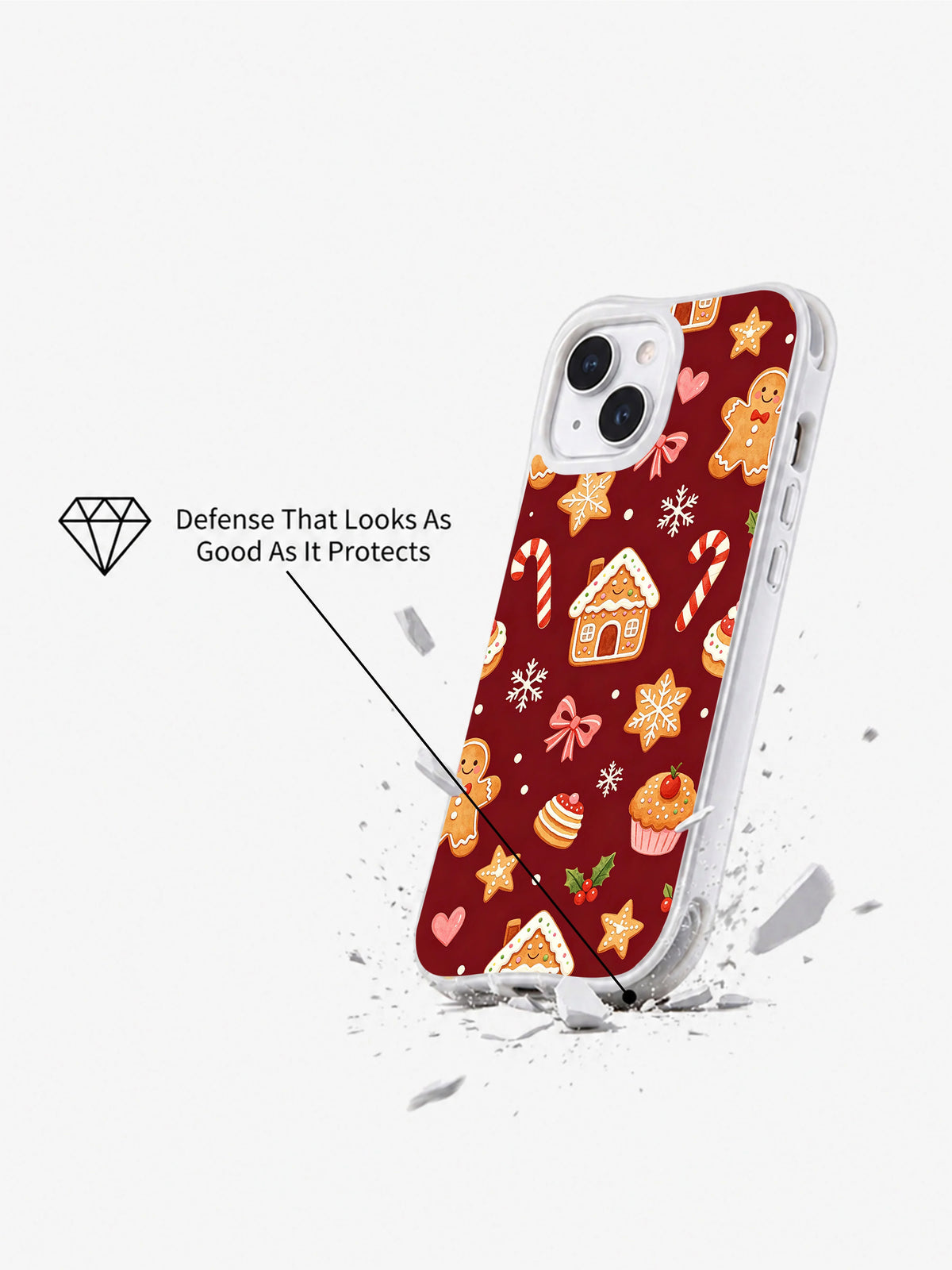 Gingerbread cookie iPhone 14 Plus case close-up