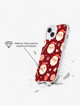 Cute Santa face iPhone 14 Plus case close-up