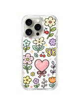 Heart Balloon Blossom: A large pink heart balloon rises among flowers, cherries, stars and a butterfly.