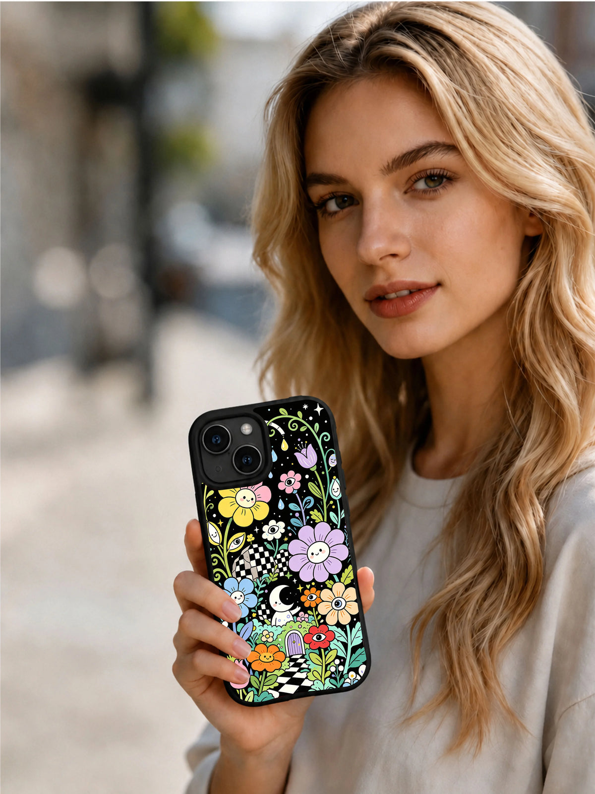 Product or handheld view of the Moon Garden Trickster case