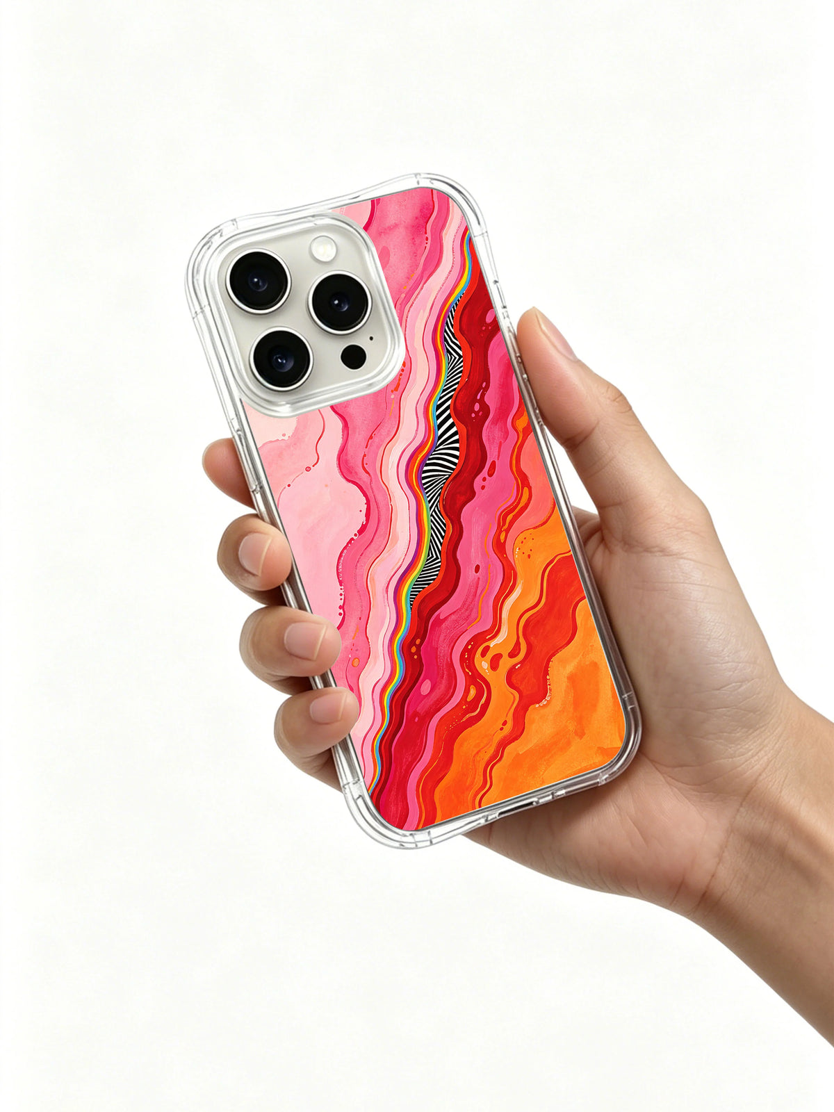 Product or handheld view of the Blush Lava Daydream case