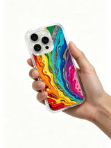 Product or handheld view of the Rainbow Velvet Explosion case