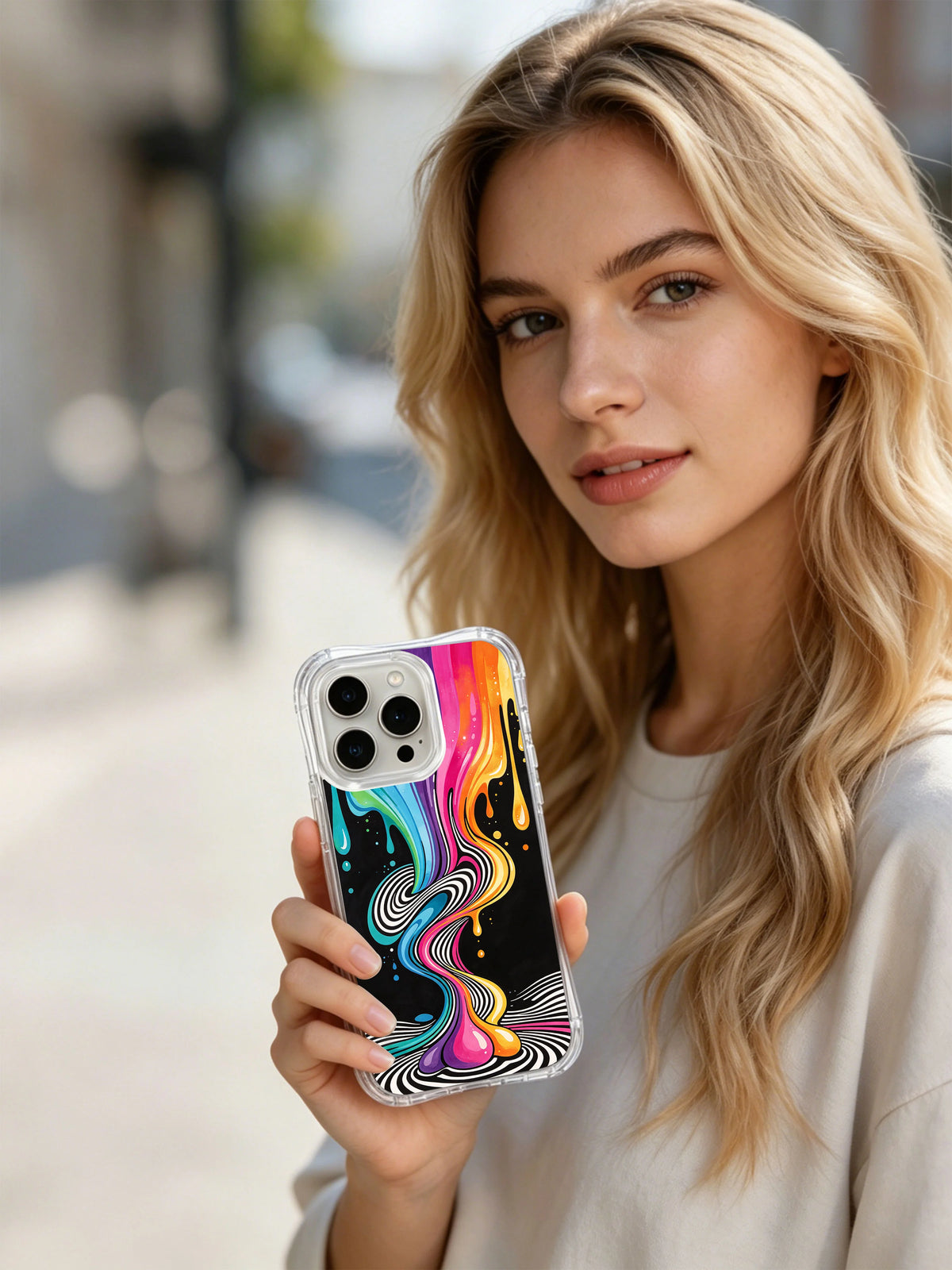 Product or handheld view of the Aurora Liquid Carnival case