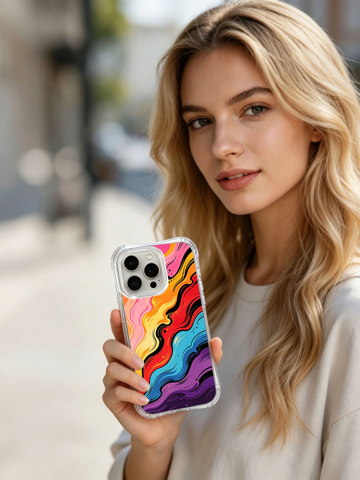 Product or handheld view of the Tropical Sunset Spiral case