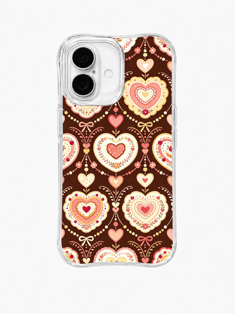 Blush Heart Tea Party iPhone 16 Plus Case – Cottagecore Art