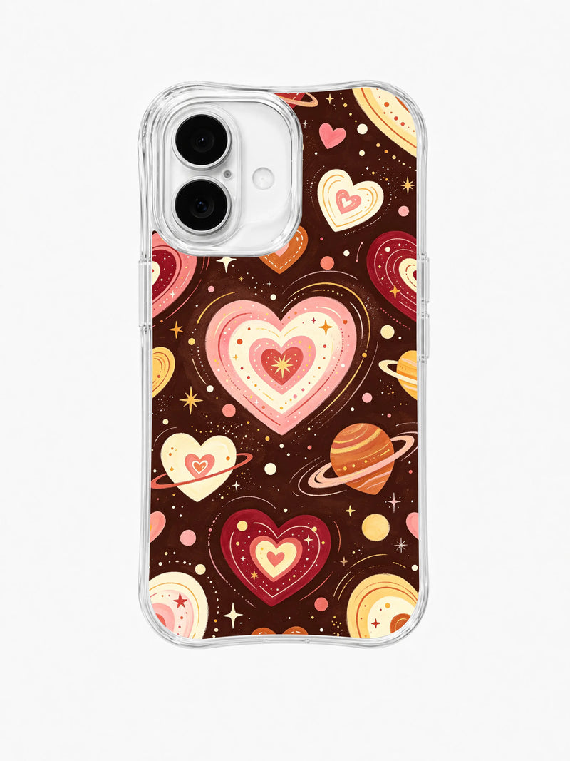Pink Chocolate Heart Universe iPhone 16 Plus Case – Celestial Art