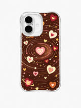 Pink Heart Galaxy Vortex: Katmanlı pembe bir kalp eş merkezli yörüngelerin ve dağınık kalplerin merkezinde yer alır.