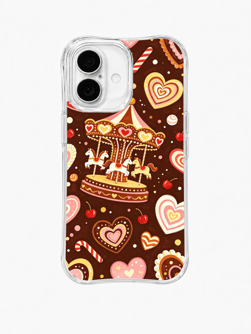 Chocolate Heart Carousel iPhone 16 Plus Case – Coquette Art