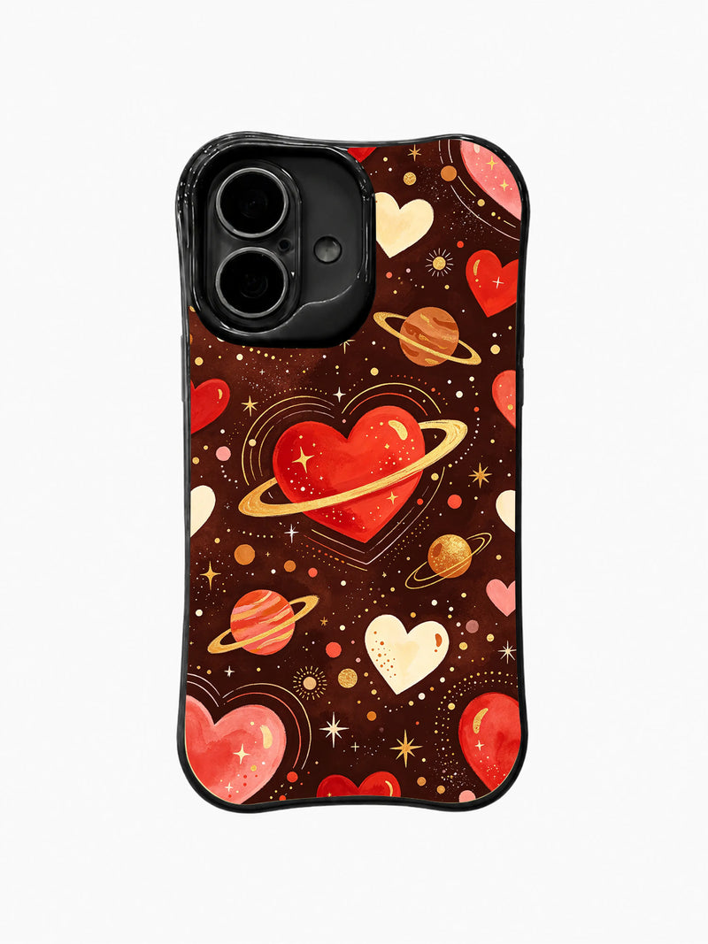 Scarlet Heart Galaxy iPhone 16 Plus Case – Celestial Art