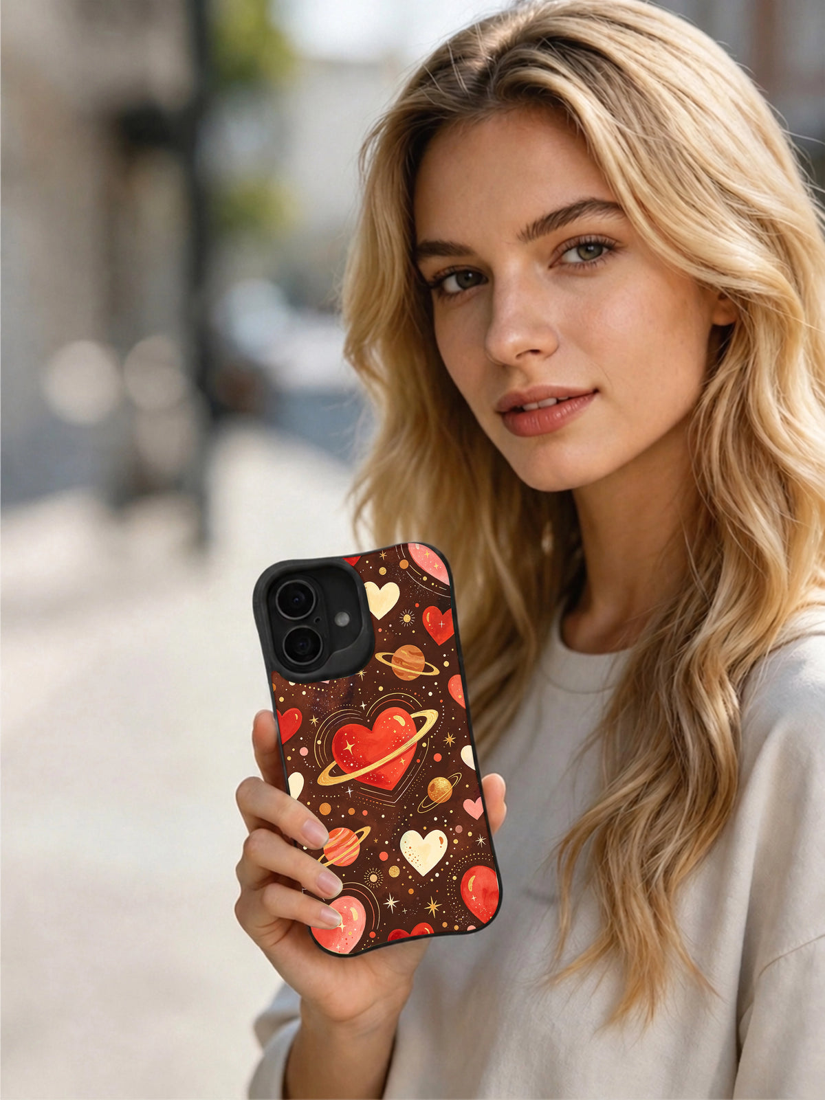 Product or handheld view of the Scarlet Heart Galaxy case