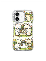 Grand Garden Bunny Tea: Groups of bunnies sit at flower-covered tea tables in a busy garden scene.
