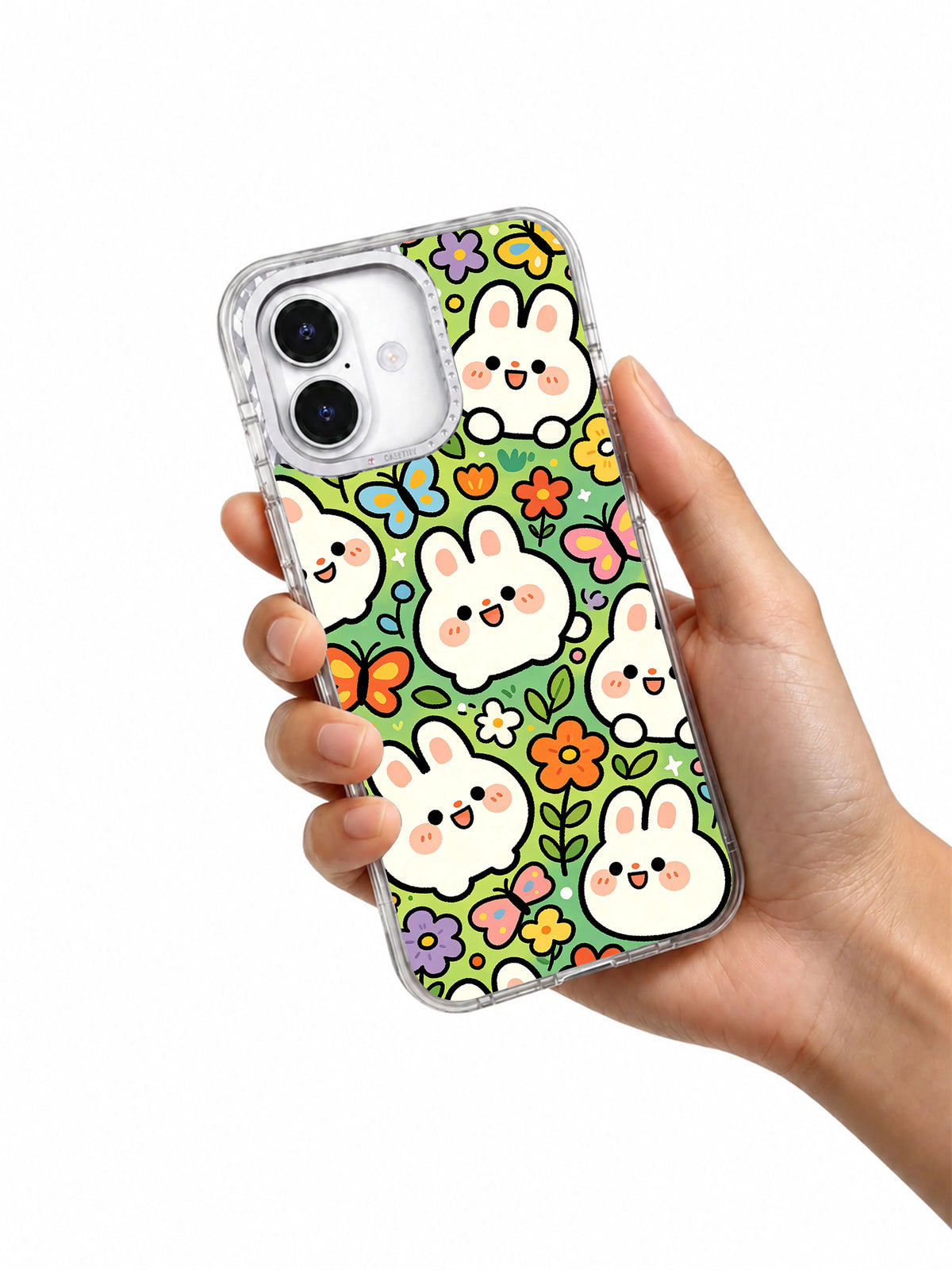 Product or handheld view of the Little Bunny Butterfly Garden case