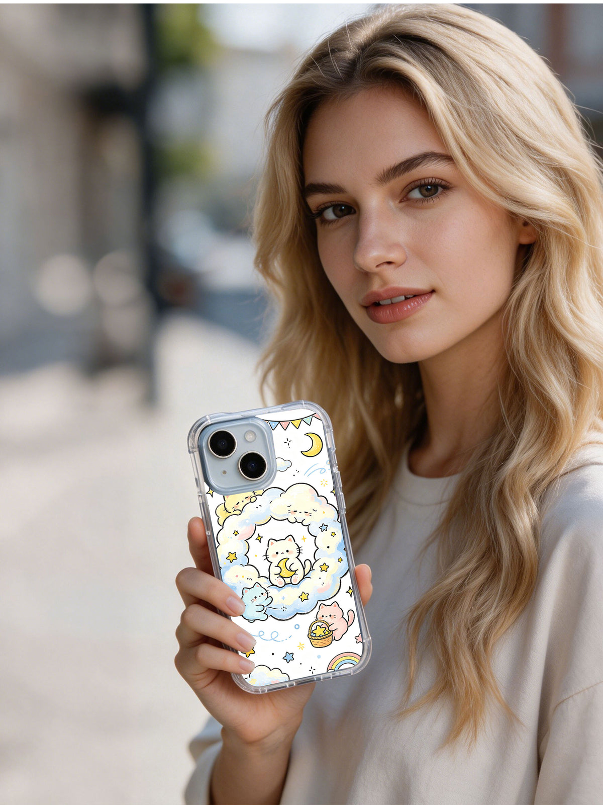 Product or handheld view of the Dreamy Cat Cloud Kingdom case
