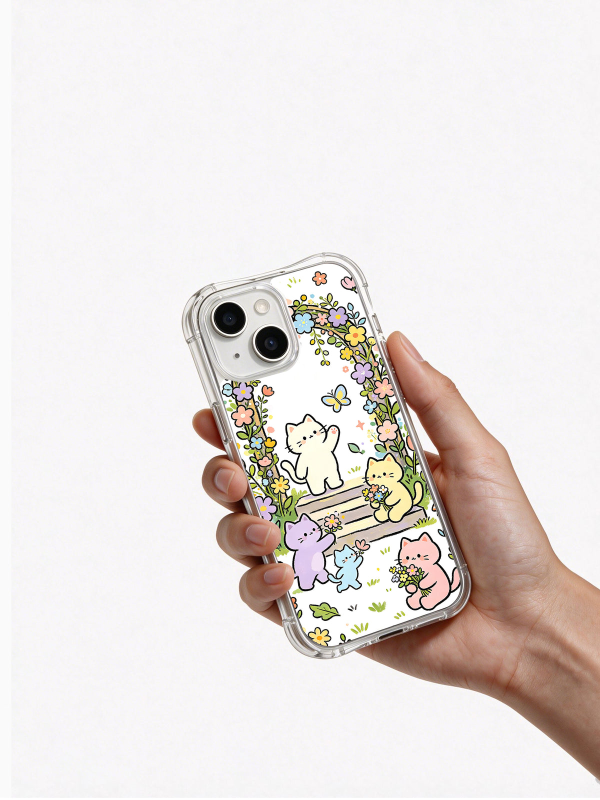 Handheld or product view of the Little Cat Flower Power case