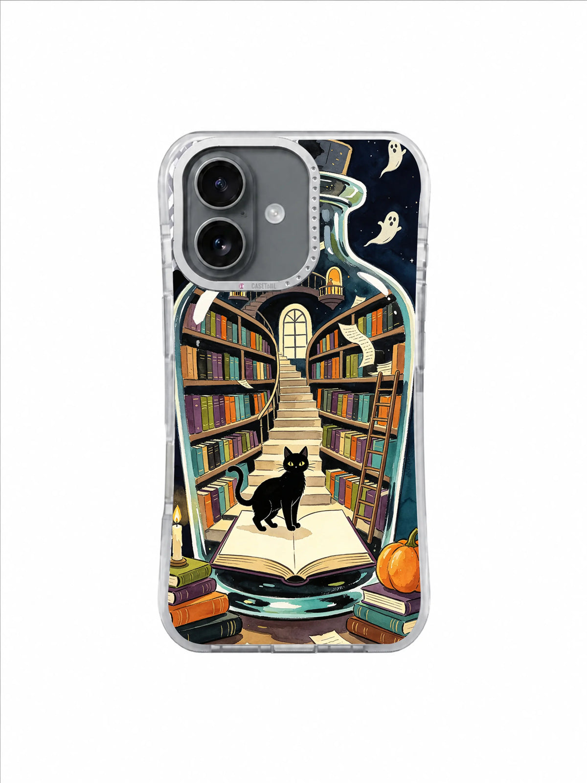 Black Cat Blank Book midnight library iPhone case artwork