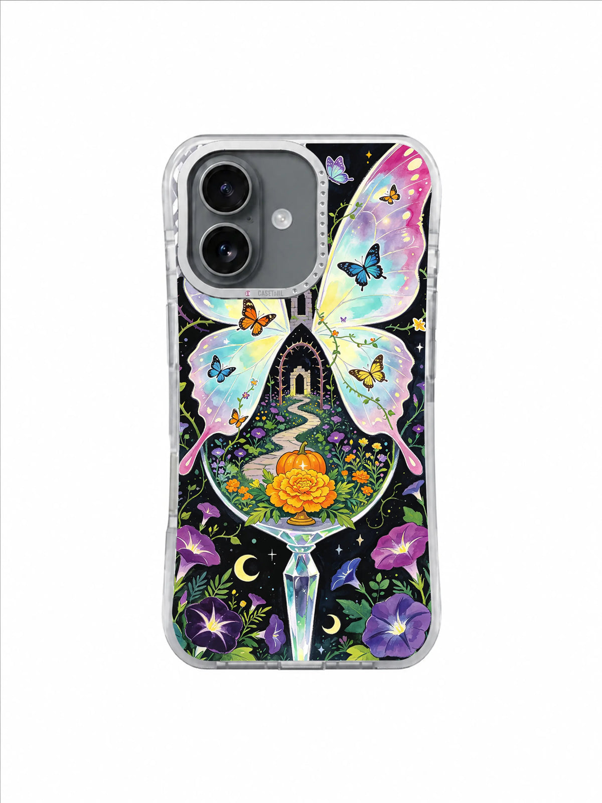 Violet Thorn Butterfly floral iPhone case artwork