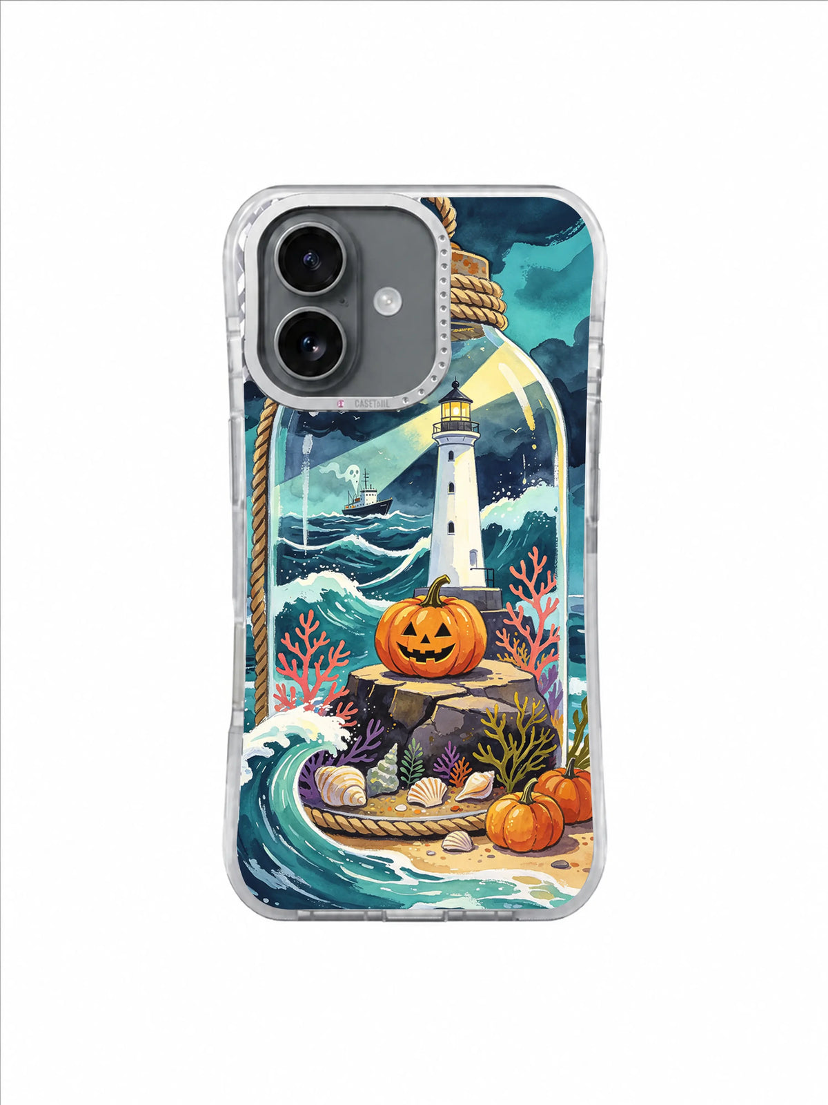 Amber Beacon Reef pumpkin lighthouse iPhone case artwork