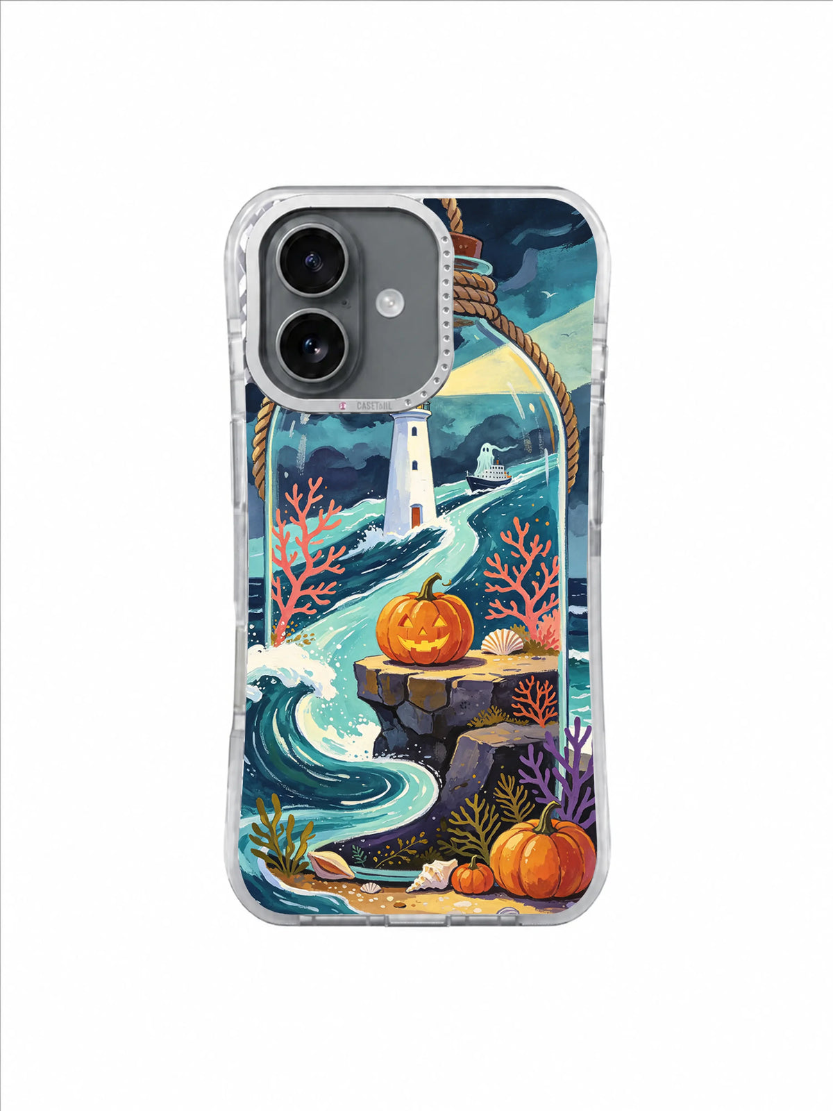 Coral Tide Lantern lighthouse iPhone case artwork