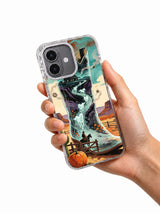 Midnight Phantom Ranch iPhone case held in hand