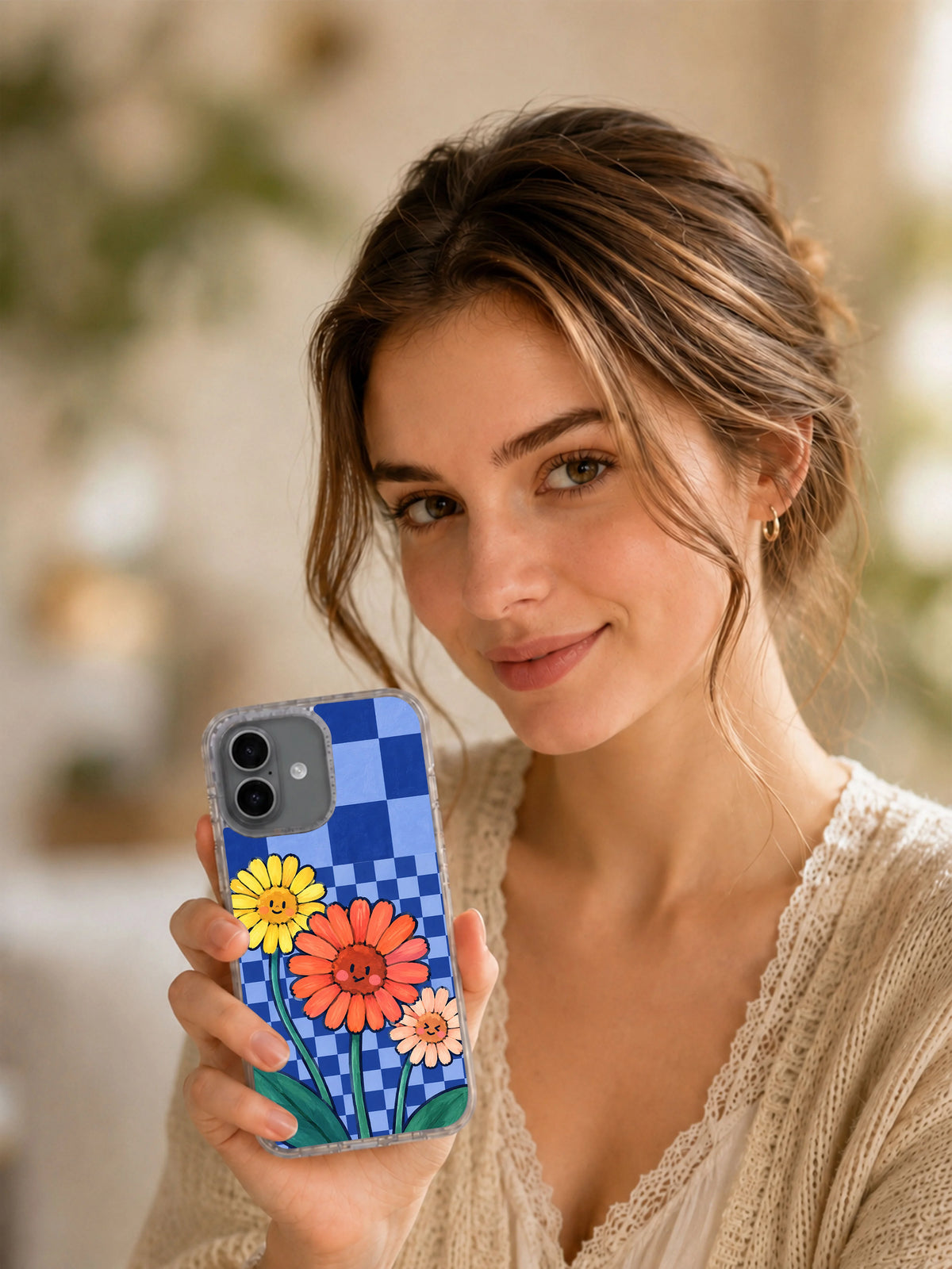 Three Gerberas One Good Day iPhone 17 Case lifestyle portrait