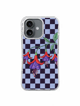 Front product view of a fuchsia flower iPhone 17 case