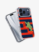 Angled front and back view of The Crooked Stairway iPhone 17 Pro case