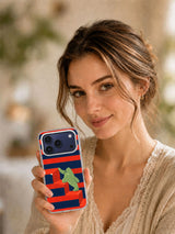 Lifestyle portrait with The Crooked Stairway iPhone 17 Pro case
