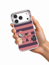 Hand holding A Knot for Two striped iPhone 17 Pro case