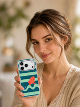 Lifestyle portrait with the Sea Glass Shortcut iPhone 17 Pro case