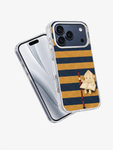 Angled front and back view of The Quiet Bookmark iPhone 17 Pro case