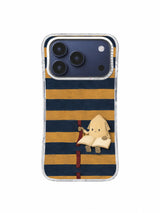Quiet Bookmark dark academia iPhone 17 Pro case with burgundy woven ribbon