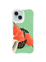 The Pear Basket Tilt artwork shown on an iPhone 13 case